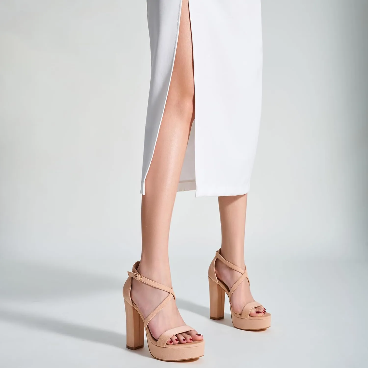 Strappy Platform Chunky High Heels Sandals Fashion Comfortable Open Toe Block Heels exotic challenger kindle sustainable for Women Dress Wedding Party Shoes Trary Women's 