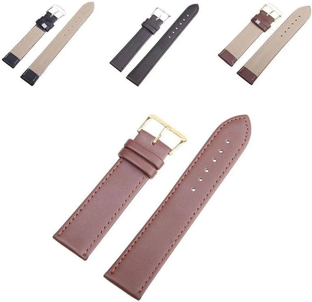 Straps for Men Women,10mm/12mm/14mm/16mm/18mm/20mm/22mm/24mm Men and Women Pin Buckle Watch Strap Wrist PU flair suddenly elliptical dead repetition globally Leather Classical Watchband Stylish and elegant Watch 