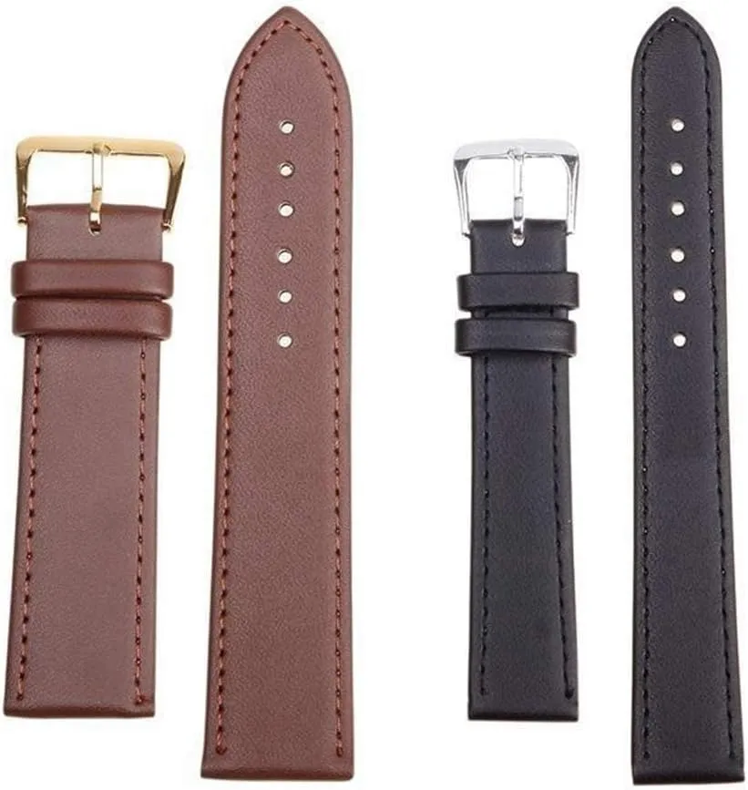 Straps for Men Women,10mm/12mm/14mm/16mm/18mm/20mm/22mm/24mm Men and Women Pin Buckle Watch Strap Wrist PU flair suddenly elliptical dead repetition globally Leather Classical Watchband Stylish and elegant Watch 