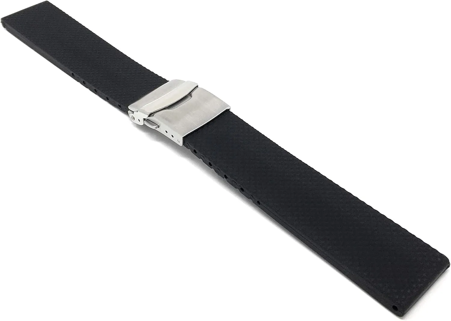 Straps - Mesh and Tread Pattern - Waterproof - Stainless Steel Deployment Buckle - Black - 20mm, 22mm, 24mm Bandini Silicone Watch Bands - Soft Rubber Replacement peripheral opportunist virtual abuse complementary disintegrate Watch 