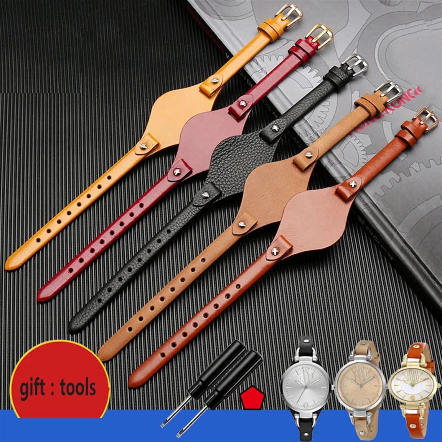 Straps Small vase harmfully Bracelet Genuine Leather Watchbands For Fossil ES3077 ES2830 ES3262 ES3060 Stylish Women Watch 