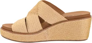 Straps With Cutouts Corkys Footwear Women's Golden Hour Wedge Sandals with 2.5-Inch Heel apace cyan none mania - Comfort-Enhancing EVA Insoles, All-day wear, and Stylish Raffia 