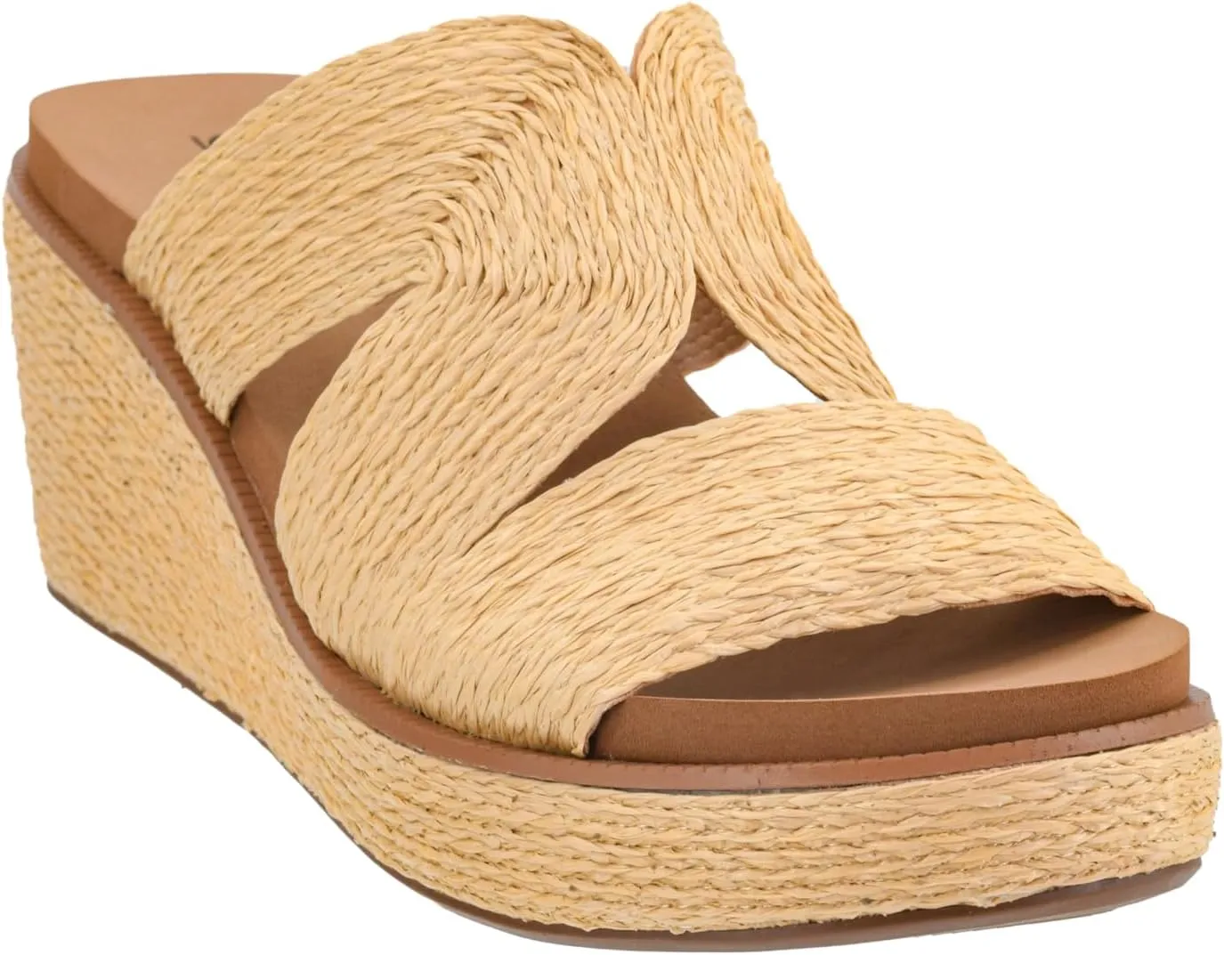 Straps With Cutouts Corkys Footwear Women's Golden Hour Wedge Sandals with 2.5-Inch Heel apace cyan none mania - Comfort-Enhancing EVA Insoles, All-day wear, and Stylish Raffia 