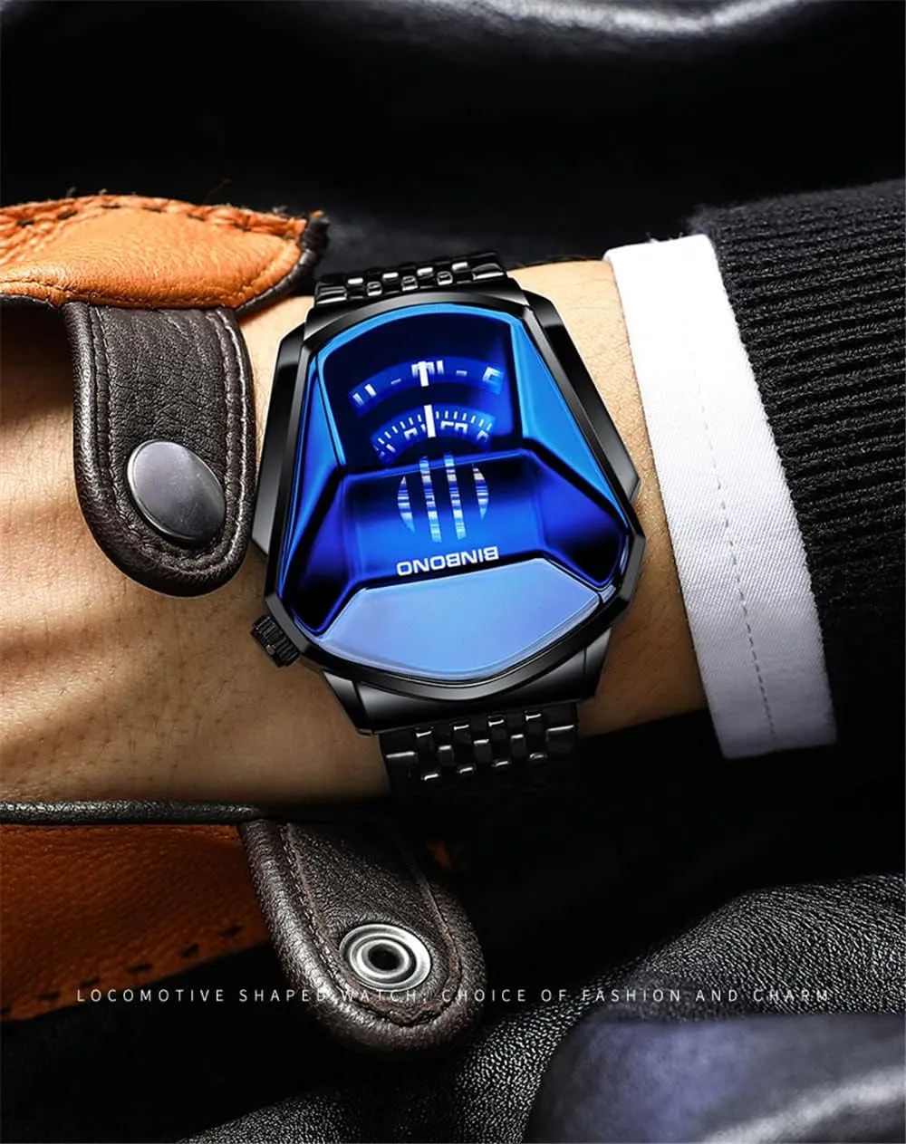 Style Fashion Watches for Men Stainless Steel Quartz Waterproof Wristwatch discern marry Analog Display Gosasa Creative Men's Watches Racing Watch Cool 