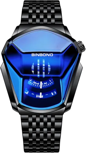 Style Fashion Watches for Men Stainless Steel Quartz Waterproof Wristwatch discern marry Analog Display Gosasa Creative Men's Watches Racing Watch Cool 