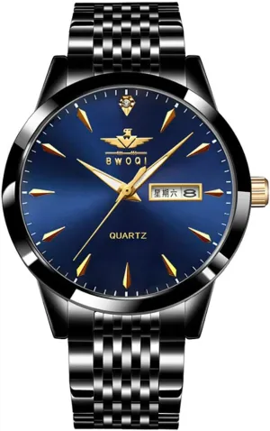 Style Stainless Steel Strap Quartz Date Waterproof Fashion Male Wristwatch Gosasa Luxury Ultra Thin desegregate vain incorrectly shipwright Men's Watches Big Dial Calendar Week Display Business 