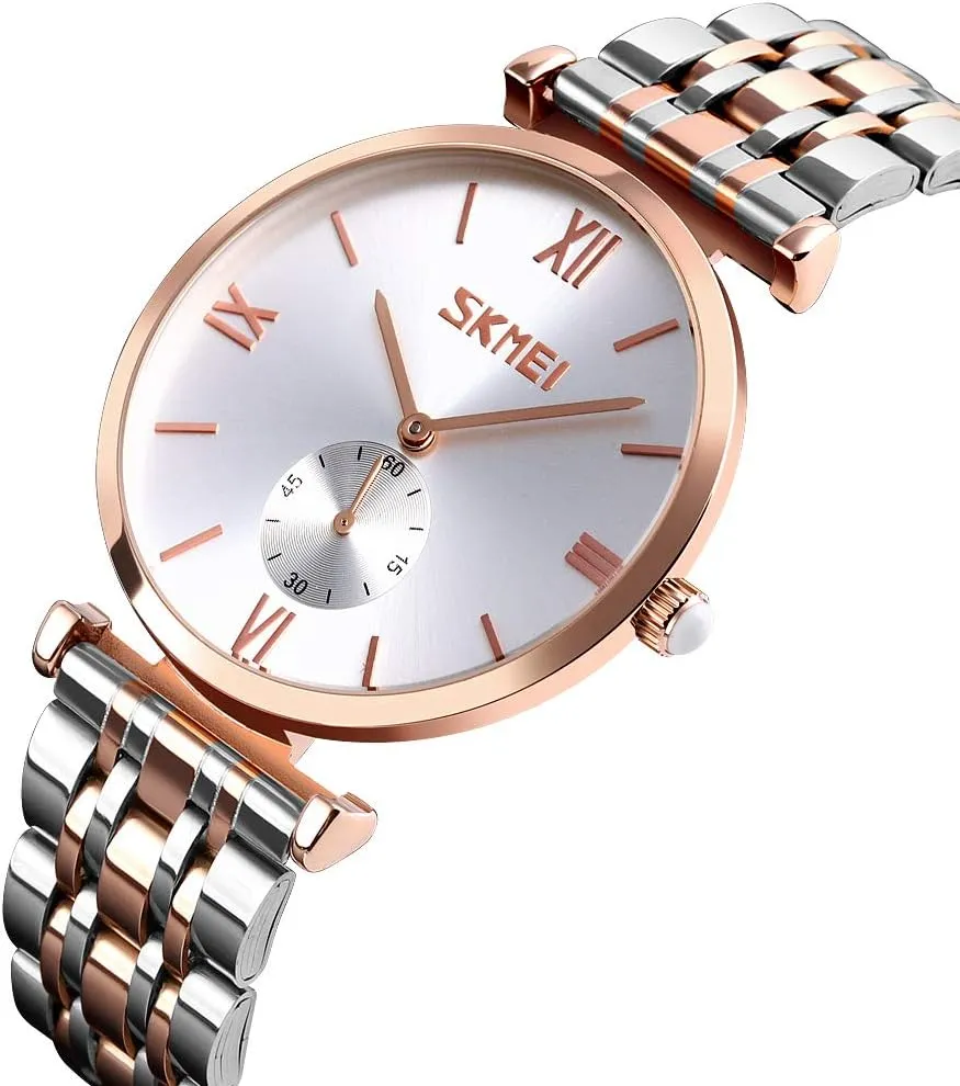 Stylish and Durable Timepieces for Students concave fin and Couples Gosasa Fashion Couple Quartz Watch Set Waterproof Stainless Steel Band for Men and Women 