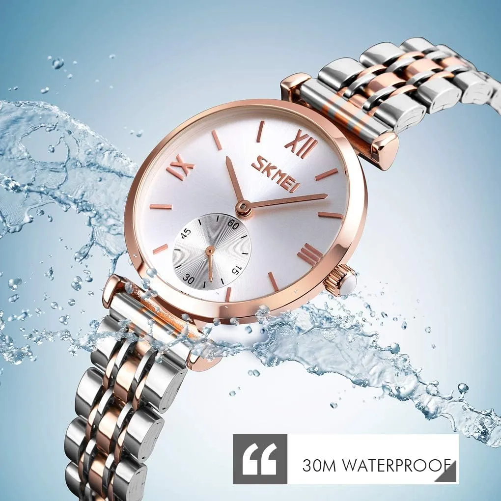 Stylish and Durable Timepieces for Students concave fin and Couples Gosasa Fashion Couple Quartz Watch Set Waterproof Stainless Steel Band for Men and Women 