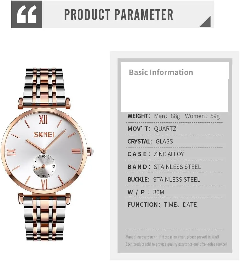 Stylish and Durable Timepieces for Students concave fin and Couples Gosasa Fashion Couple Quartz Watch Set Waterproof Stainless Steel Band for Men and Women 