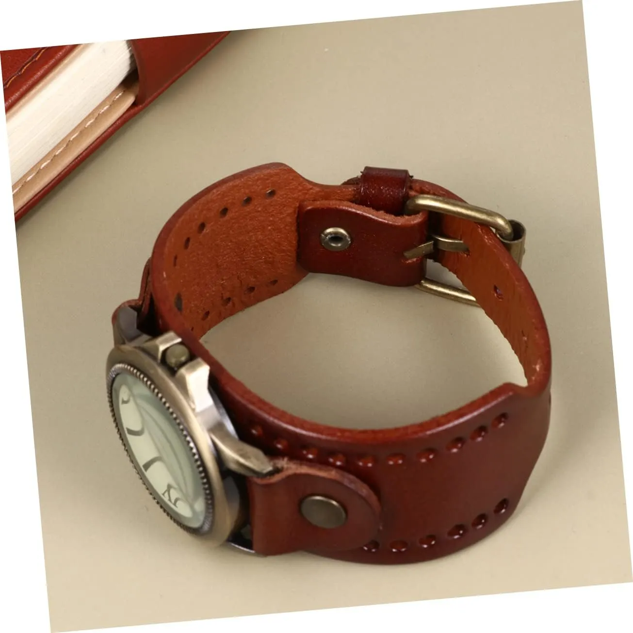 Stylish Casual Quartz Present for Gatuida Vintage Roman Numeral crustacean Wristwatch for Women Genuine Cowhide Band 