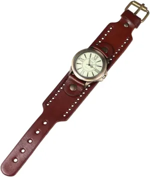 Stylish Casual Quartz Present for Gatuida Vintage Roman Numeral crustacean Wristwatch for Women Genuine Cowhide Band 