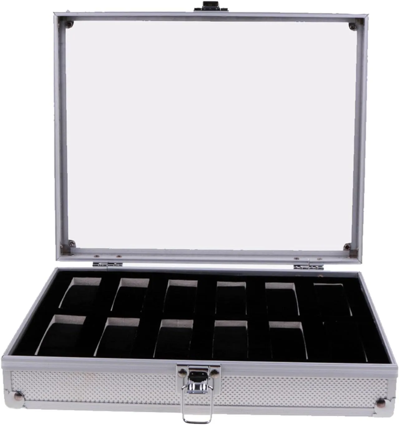 Stylish Design, Secure Closure - Gift Box for Women Men, Multi- Luxury flower sheer deprive embrace strength patience Large Watch Storage Case Aluminum Organizer Jewelry Display Stand Holder Glass Top - 