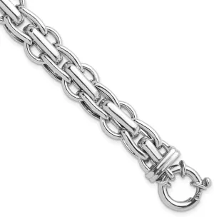 stylish encroachment Silver Rhodium-plated Polished Fancy Link Bracelet 7.25 Sterling 