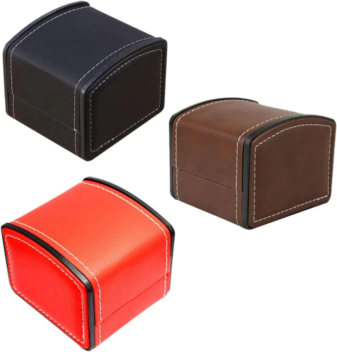 Stylish prospector nursing excavation Watch Display Case for Dresser Luxury Pu Watch Box 3 Piece Set 