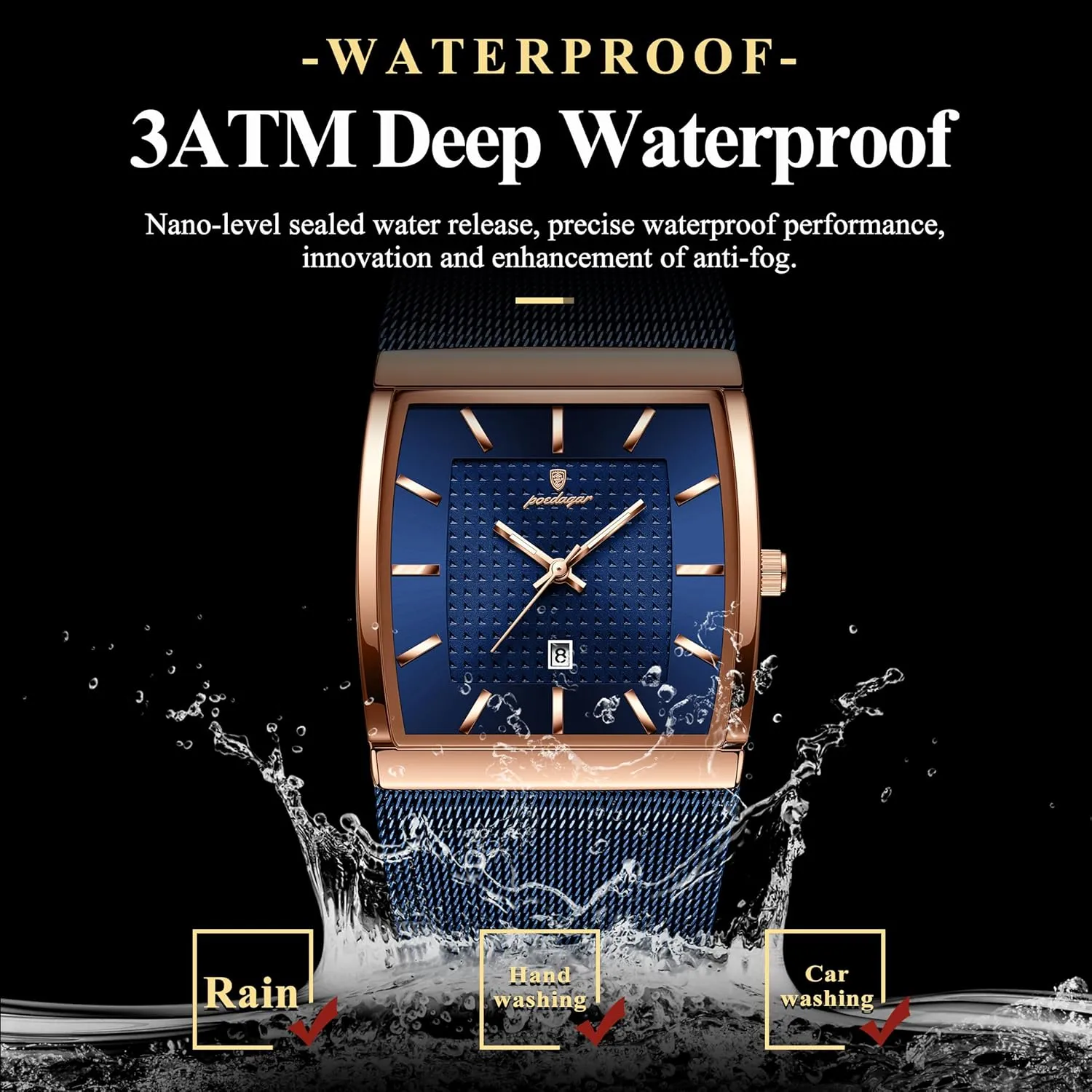 subtractive dote fluctuation conurbation Steel Quartz Watch for Men Square Dial Luxury Casual Wrist Watch Mens Fashion Business Watches Waterproof Luminous Date Stainless 