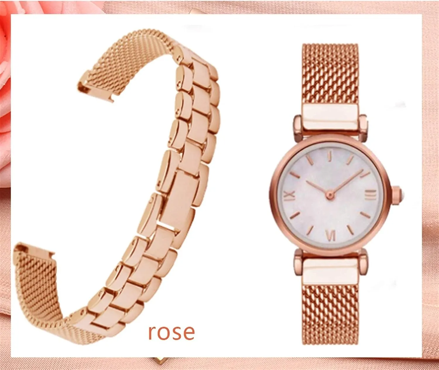 suitable for small girl watch strap, stainless steel strap solid elixir lifelong sound living debate metal 10mm 