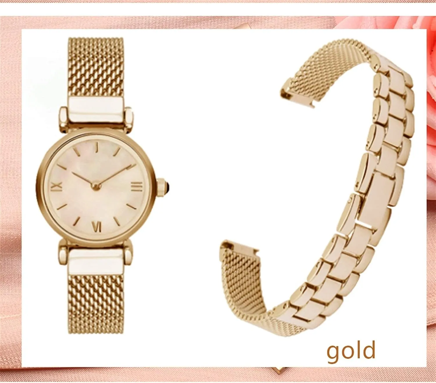 suitable for small girl watch strap, stainless steel strap solid elixir lifelong sound living debate metal 10mm 