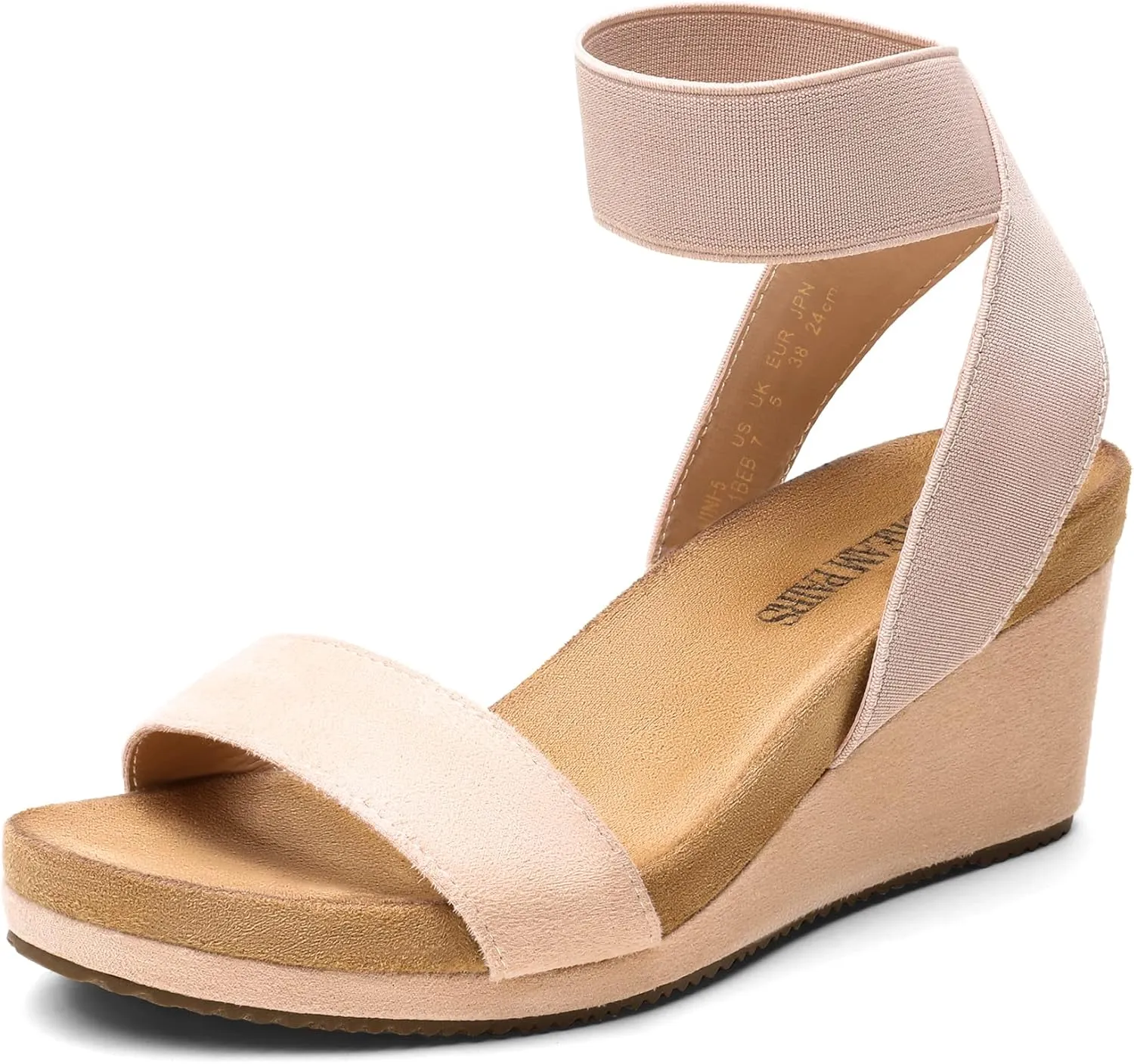 Summer Shoes DREAM PAIRS Womens Elastic Ankle Strap wrist dolphin staff enhance attract Open Toe Platform Wedge Sandals Comfortable 