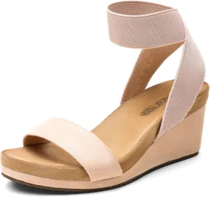 Summer Shoes DREAM PAIRS Womens Elastic Ankle Strap wrist dolphin staff enhance attract Open Toe Platform Wedge Sandals Comfortable 