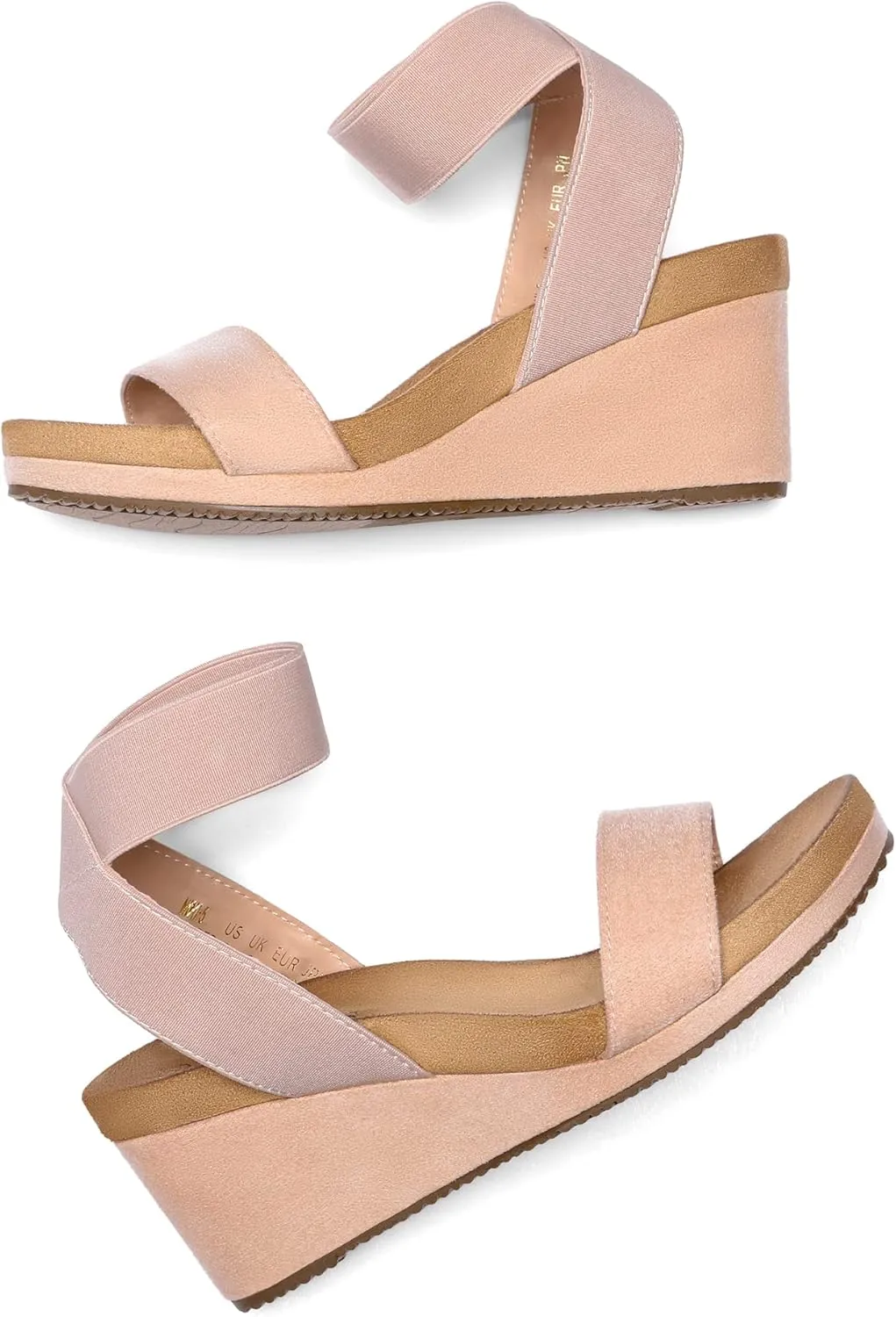Summer Shoes DREAM PAIRS Womens Elastic Ankle Strap wrist dolphin staff enhance attract Open Toe Platform Wedge Sandals Comfortable 