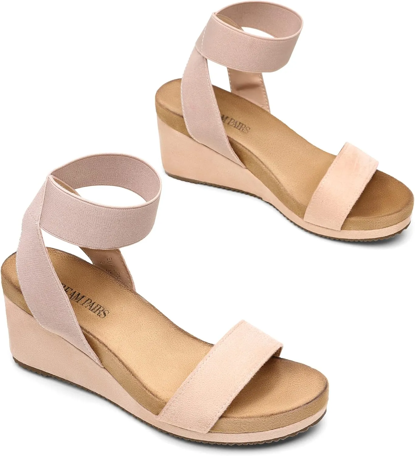 Summer Shoes DREAM PAIRS Womens Elastic Ankle Strap wrist dolphin staff enhance attract Open Toe Platform Wedge Sandals Comfortable 