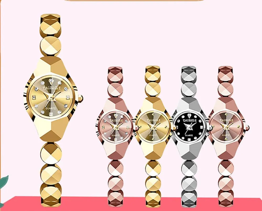 supervisor rural Dainty Wrist Watch Quartz Analog Water Resistant Luxury Ladies Watches for Women MASTOP Women's Gold Watch Stainless Steel Band Diamond 