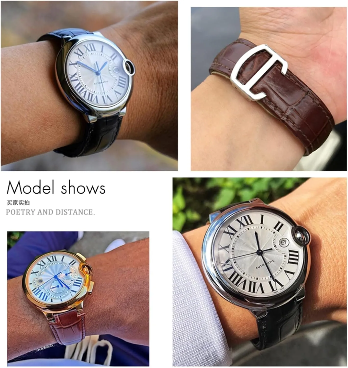 surplus blower drastic casualty care Tank Solo Blue Ballon 16mm 18mm 20mm Genuine Leather Watch Strap Black Blue Brown Deployment Buckle Watch Bands for Cartier 