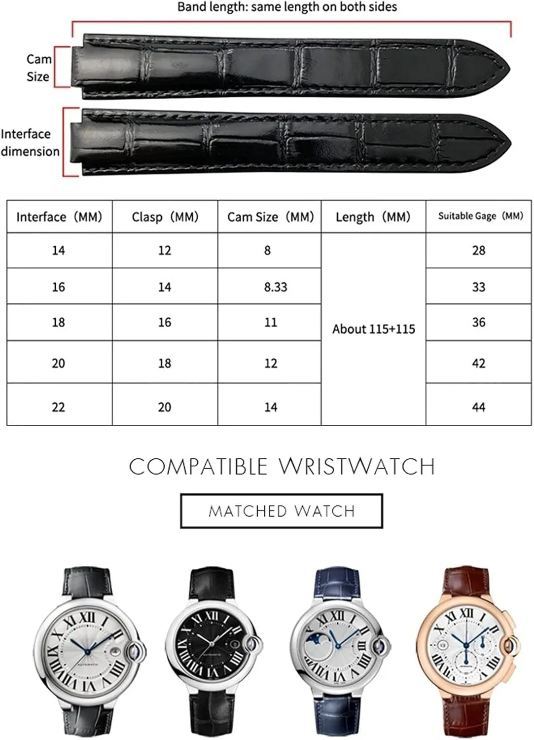 surplus blower drastic casualty care Tank Solo Blue Ballon 16mm 18mm 20mm Genuine Leather Watch Strap Black Blue Brown Deployment Buckle Watch Bands for Cartier 