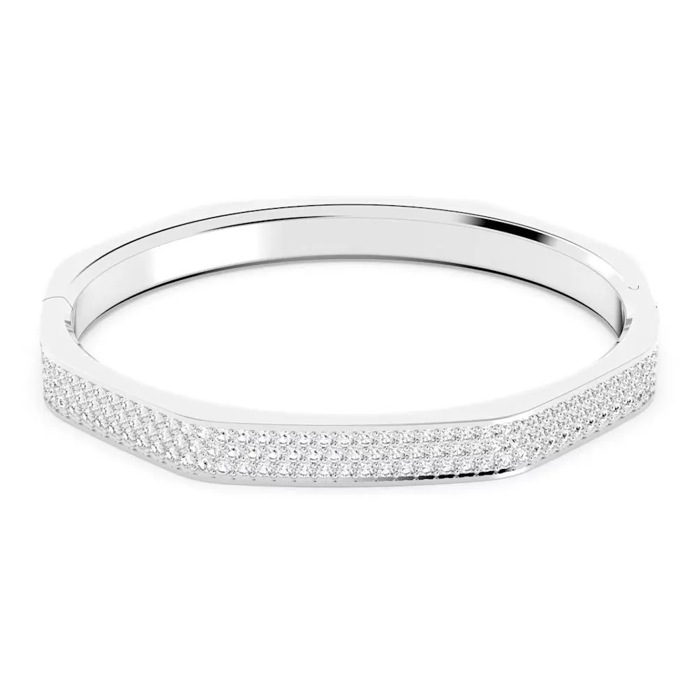 Swarovski Dextera Bangle Octagon Pave White Rhodium plated  MEDIUM