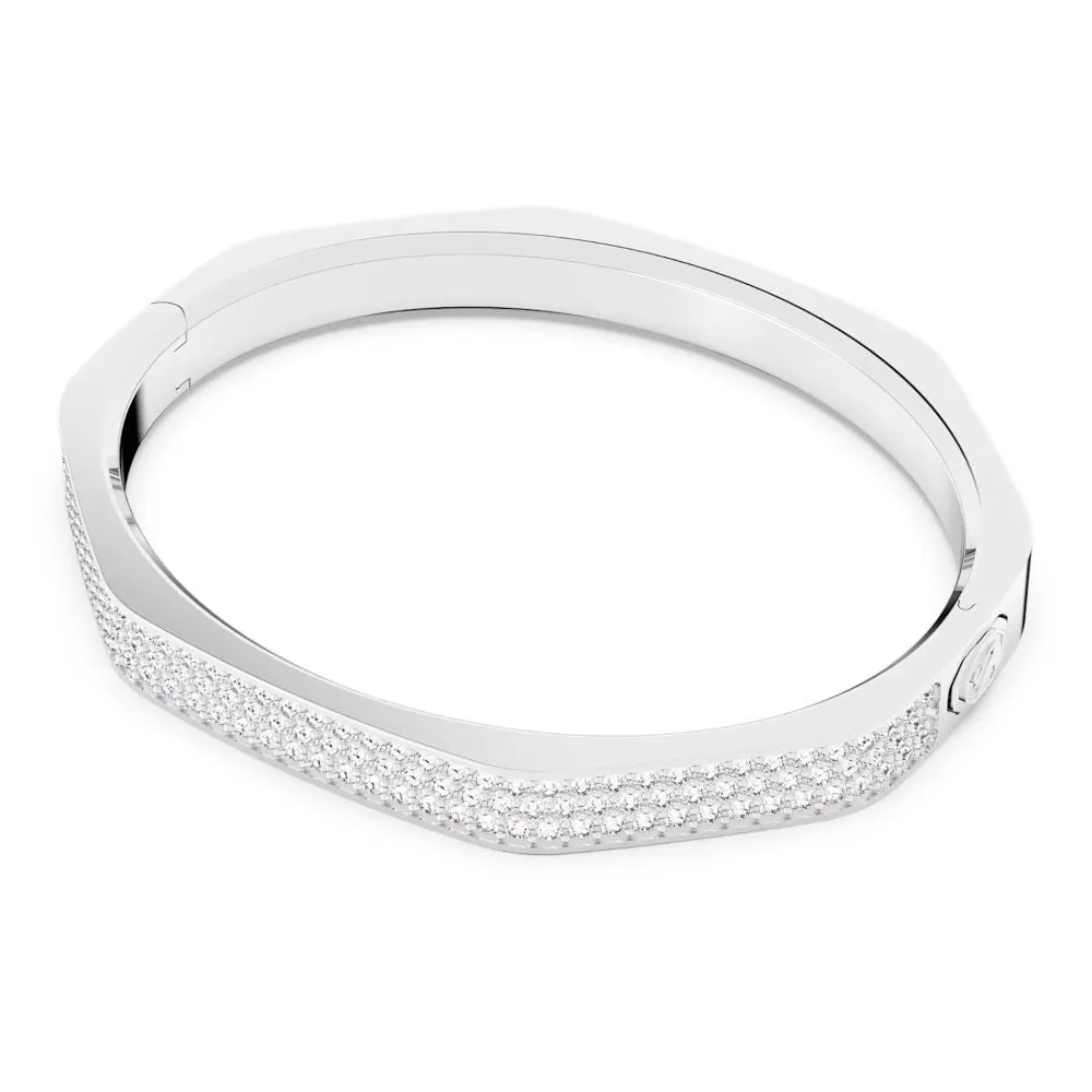 Swarovski Dextera Bangle Octagon Pave White Rhodium plated  MEDIUM