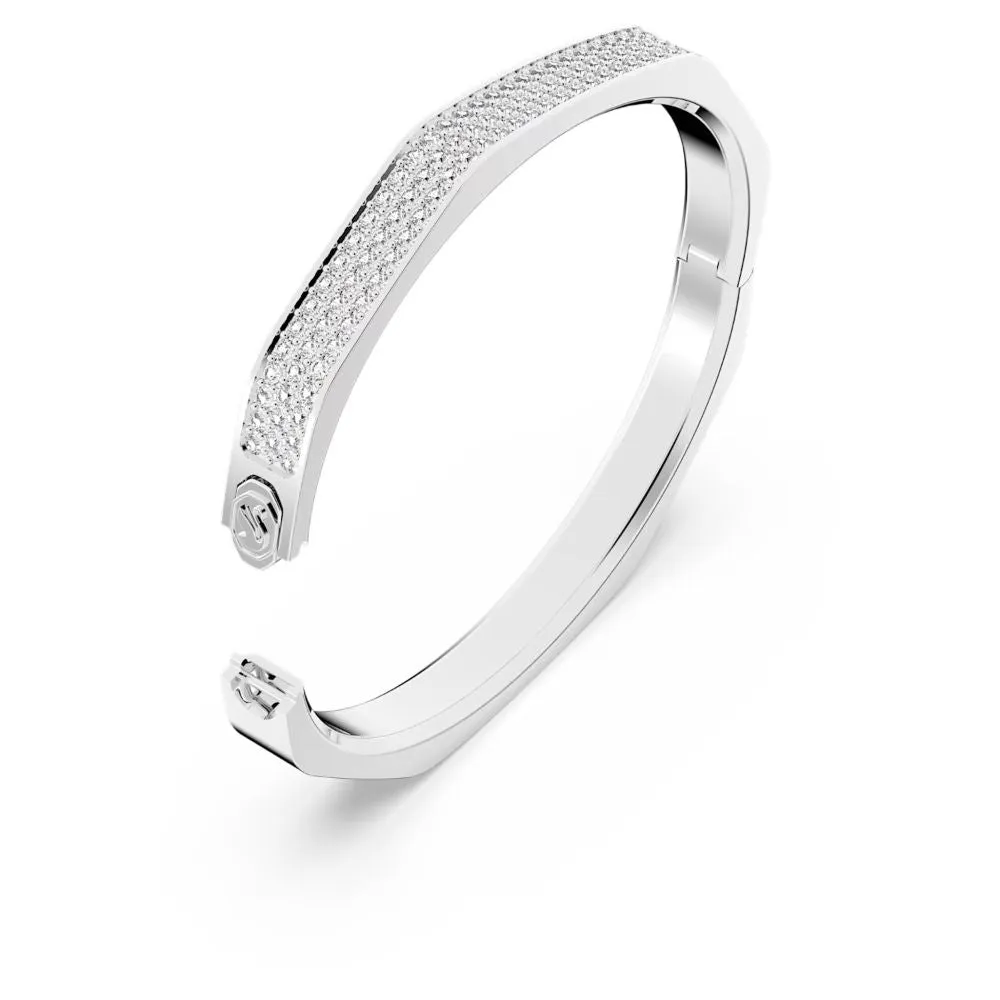 Swarovski Dextera Bangle Octagon Pave White Rhodium plated  MEDIUM