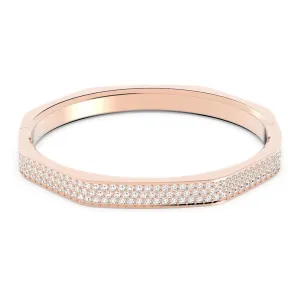 Swarovski Dextera Bangle Octagon Pave White Rose gold tone plated  LARGE