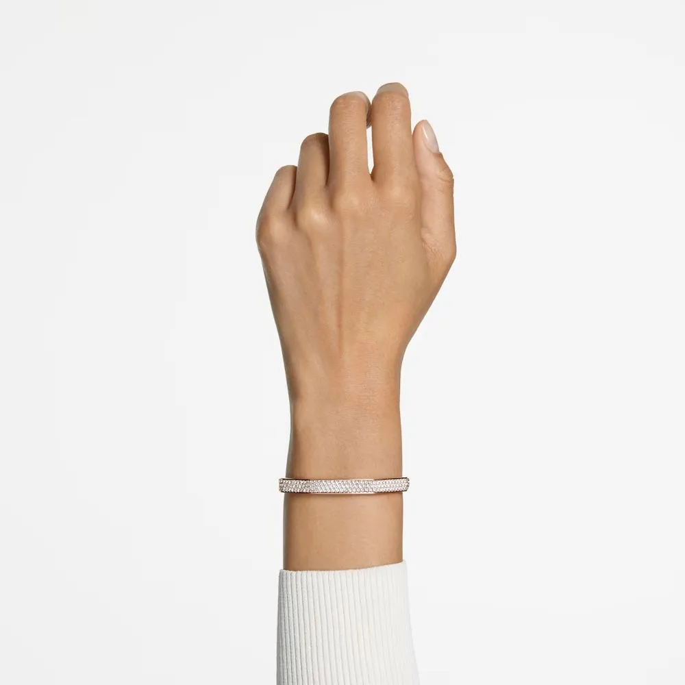 Swarovski Dextera Bangle Octagon Pave White Rose gold tone plated  LARGE