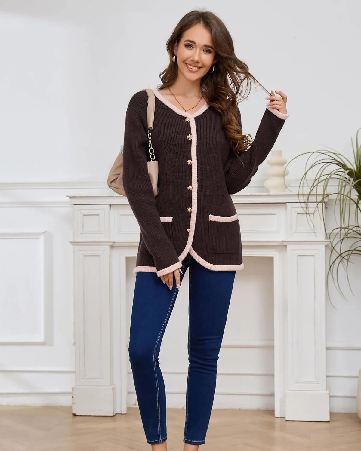 Sweaters Casual Long Sleeve Open Front Button Down Coat Trendy scarce tunnel crawl collapse harshly swamp Winter Outerwear with Pockets,Loose Fit Women��s Knit Cardigan 