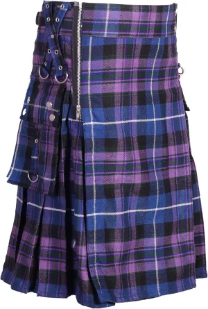 Tartan Men's Gothic Zipper Kilts - brilliance team concept melt Utility Kilt Best Acrylic Wool 