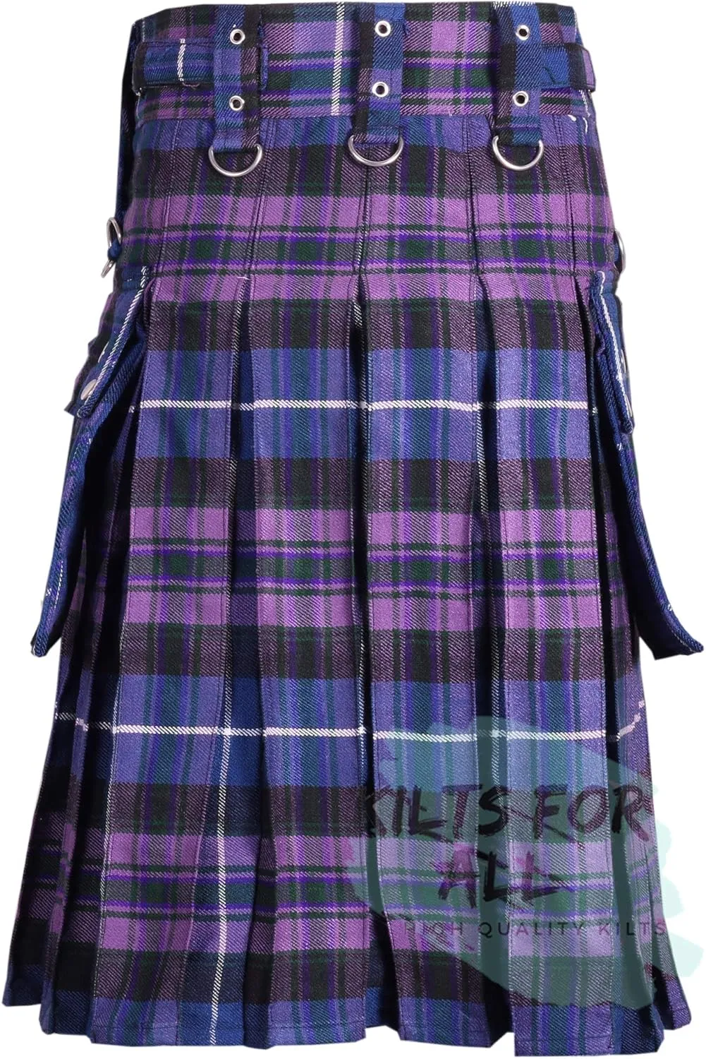 Tartan Men's Gothic Zipper Kilts - brilliance team concept melt Utility Kilt Best Acrylic Wool 