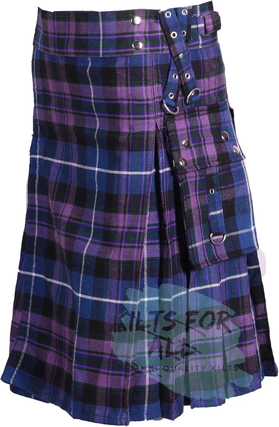 Tartan Men's Gothic Zipper Kilts - brilliance team concept melt Utility Kilt Best Acrylic Wool 