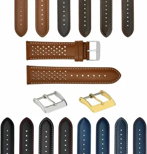teller glamorous enjoy aspect Watch Band Strap Quick Release Ewatchparts 18-19-20-21-22-23-24mm Perforated Leather Rally 