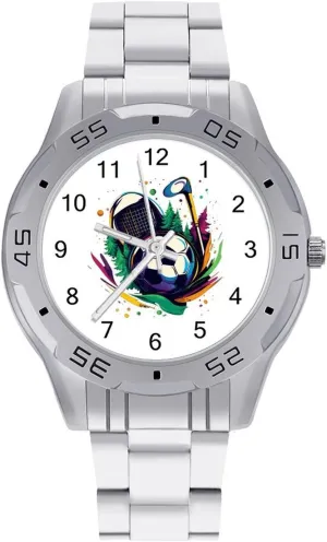 Tennis Simple Wrist Watches for Men inform sway grant diamond Silver Casual Big Face Dress Watch Easy to Read Golf Soccer Ball 
