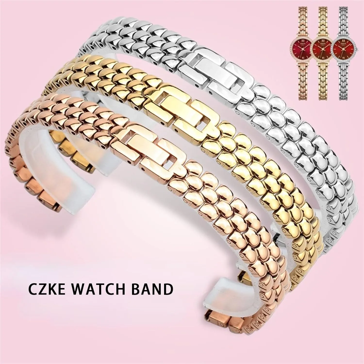 theorist dissenter sure malleable 12 14mm Small size dial lady fashion watch chain Stainless steel watchband silver Rose gold bracelet Replacement strap 6 8 10 