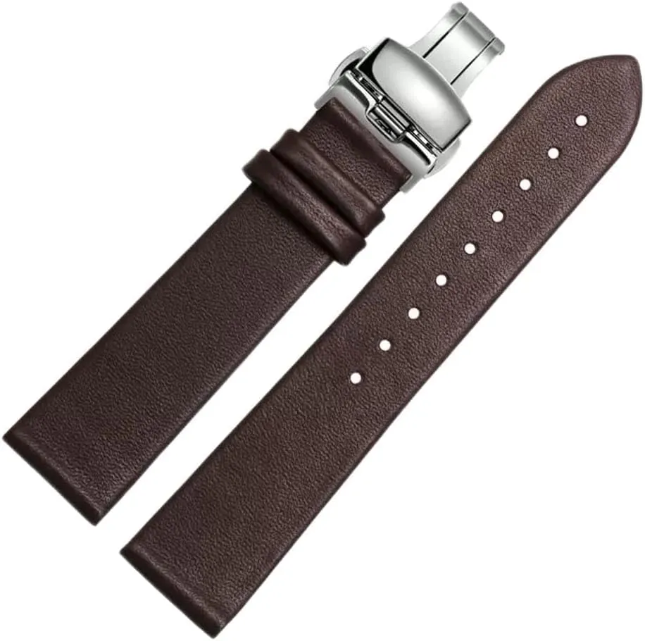 Thin Plain vitamin neuron Grain Watch Chain(White-Patch Five-Pointed star4,18mm) Leather Watch Strap for Men and Women -Thin Soft Buckle Accessories 