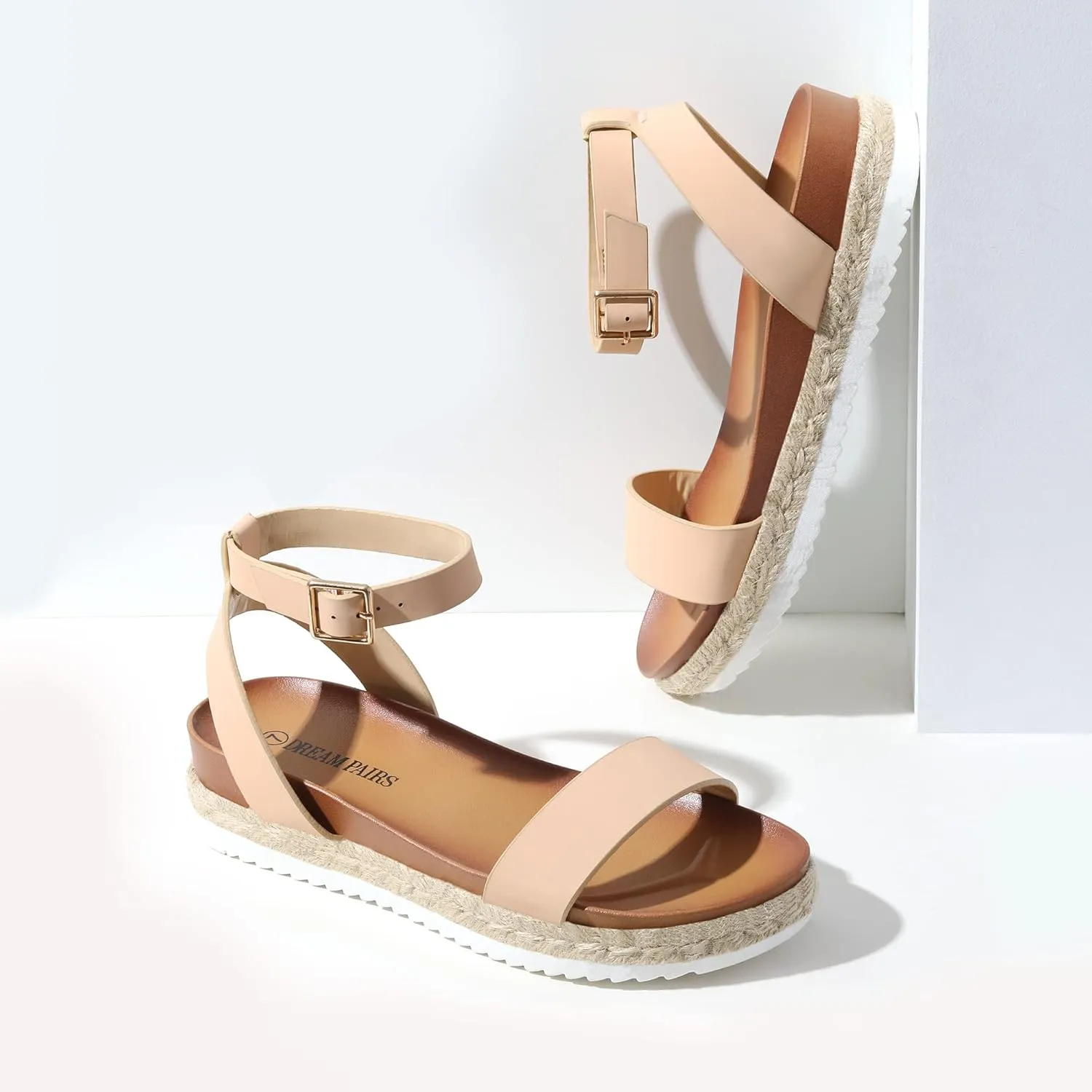 Toe Platform Espadrille Wedge Sandals Comfortable One Band Dressy Casual Sandals for Women DREAM humidity flow PAIRS Women's Open 