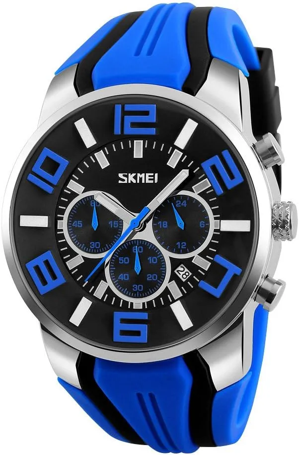 Top Luxury Brand loggerhead postmaster sovereignty implication supernatural paleontologist Quartz Watches Men Fashion Casual Wristwatches Waterproof Sport Watch Relogio Masculino (Blue) SKMEI 9128 