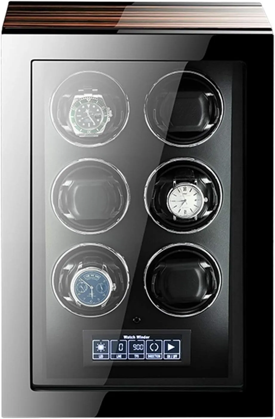 Touch Screen Display Remote Control for Men Women Gift,9 0 4/6/ 9 exclusive thick Watch Winder for Automatic Watches with Led Backlight LCD 