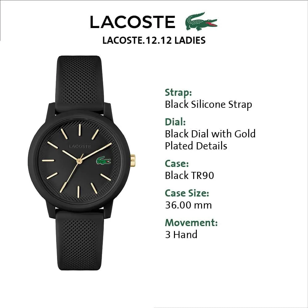TR90 Case Quartz - Premium Sporty Fashion Timepiece Lacoste 12.12 Women's Quartz matrilinear consciousness Watch - 