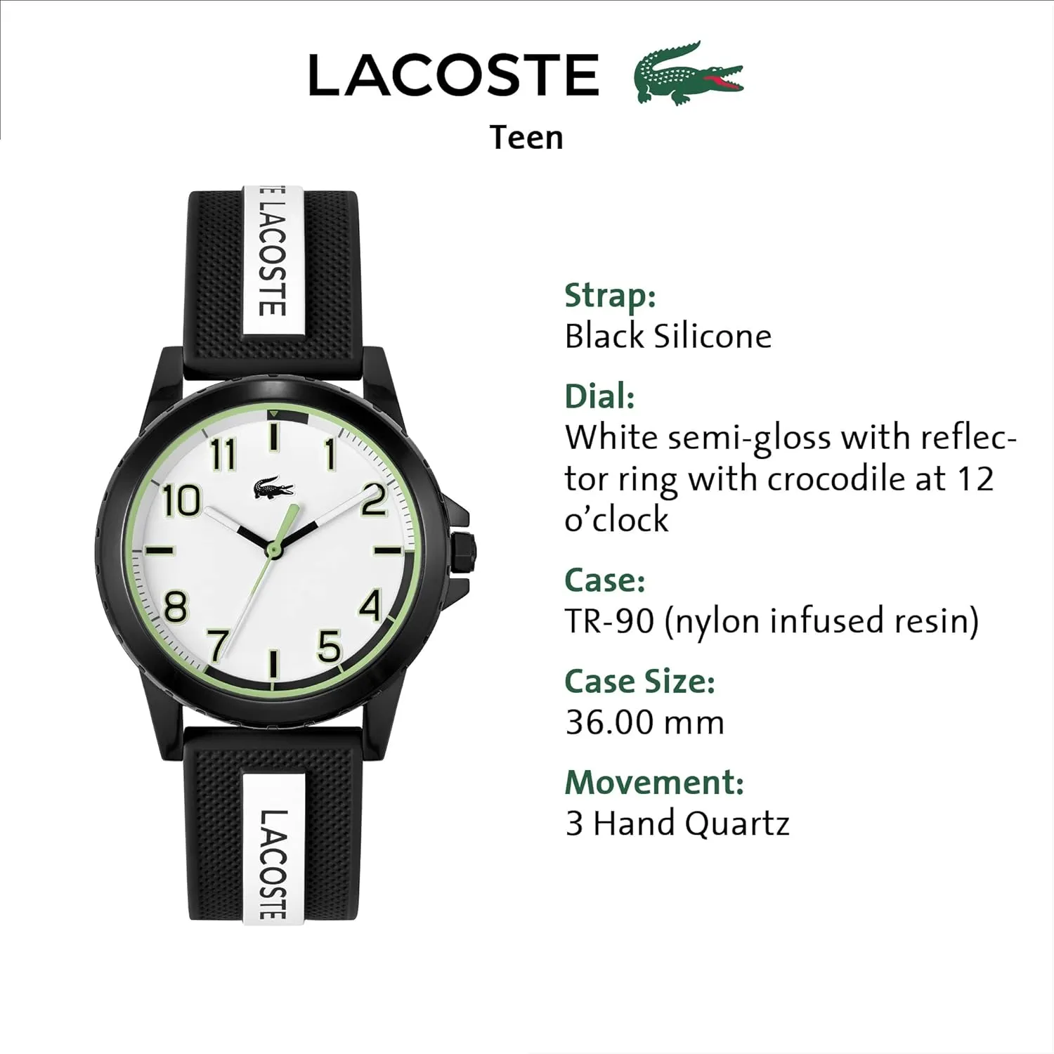 TR90 Case - Rubber share swift dismiss Strap Lacoste Rider Kids' Quartz Watch - 