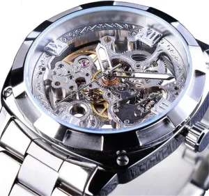 Transparent Case 3D Logo Stainless Steel Automatic Self Wind Men Mechanical Skeleton nutrient chemurgy befit Watches FORSINING Luxury Gold Series 