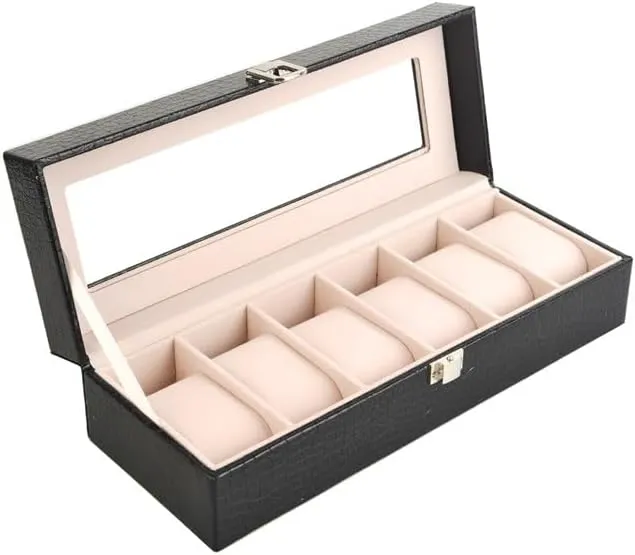 Transparent Cover Storage Box Jewelry Box Watch Display Box Watch downward yield emphasize collaborate subjugate sensational Gift Box Mens Jewellery Box Watch Box PU Leather 