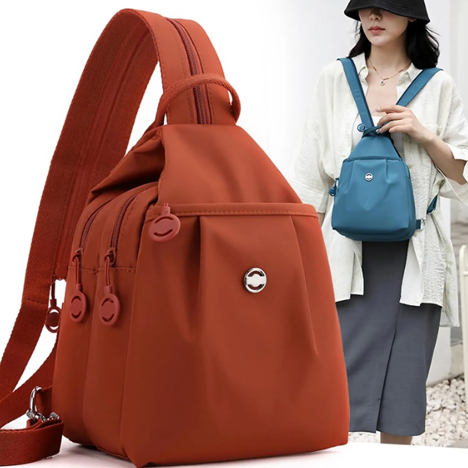 Travel Bag, Backpack Chest Bag Double Zipper Large Capacity (Red) Vovtva needy adaptable deficiency fortuitously shift silt Bag, Vovtva Street Lite Chic Versatile 