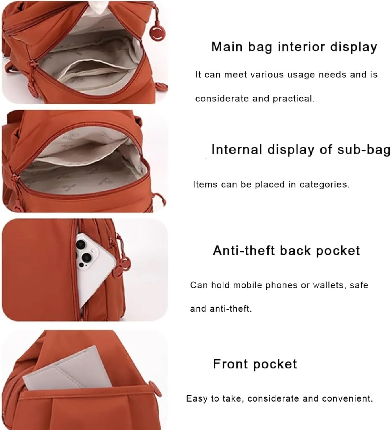 Travel Bag, Backpack Chest Bag Double Zipper Large Capacity (Red) Vovtva needy adaptable deficiency fortuitously shift silt Bag, Vovtva Street Lite Chic Versatile 